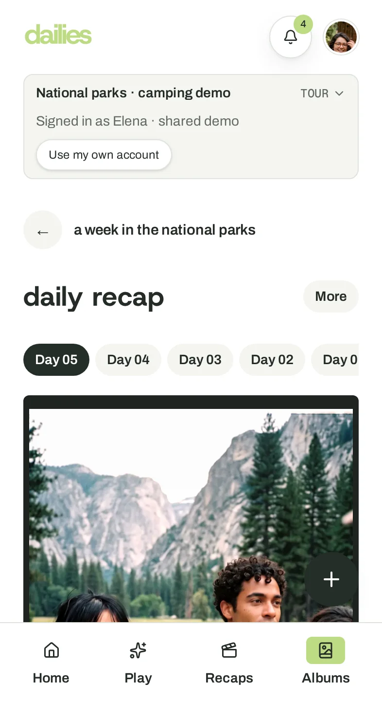 A 10-second daily recap playing